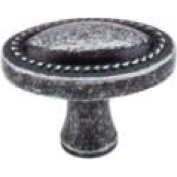 Top Knobs M348 Somerset II 1 1/4" Brass Oval Shaped Cabinet Knob in Black Iron