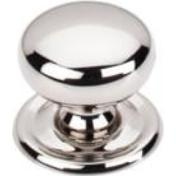 Top Knobs M1316 Asbury 1 1/4" Brass Mushroom Shaped Victoria Cabinet Knob with Backplate in Polished Nickel