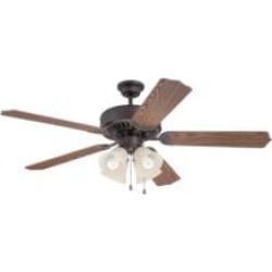 Craftmade K11203 Pro Builder 204 5 Blades 52" Indoor Ceiling Fan with Fluorescent Light Kit in Dark Oak