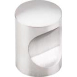 Top Knobs SS21 Stainless 7/8" Steel Cylindrical Shaped Indent Cabinet Knob in Brushed Stainless Steel