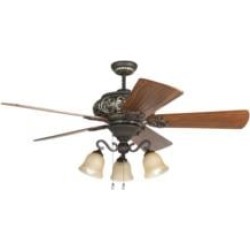 Craftmade K11237 Ophelia 5 Blades 54" Indoor Ceiling Fan with Fluorescent Light Kit in Hand-Scraped Teak