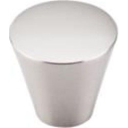 Top Knobs M371 Nouveau 1 1/8" Brass Cone Shaped Cabinet Knob in Brushed Satin Nickel