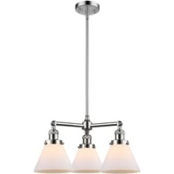Innovations Lighting 207-G41 Large Cone 22" Three Light Single Tier Matte White Cased Glass Chandelier with LED or Incandescent