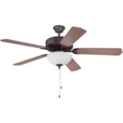 Craftmade K11122 Pro Builder 207 5 Blades 52" Indoor Ceiling Fan with Fluorescent Light Kit in Washed Walnut Birch