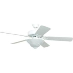 Craftmade BLD52MWW5C1 Builder Deluxe 5 Blades 52" Indoor Ceiling Fan with Lighting Kit in Matte White