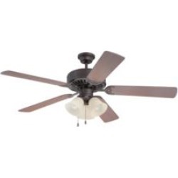 Craftmade K11117 Pro Builder 206 5 Blades 52" Indoor Ceiling Fan with Incandescent Light Kit in Washed Walnut Birch