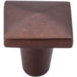Top Knobs M1518 Aspen 1 1/4" Cast Bronze Square Shaped Cabinet Knob in Mahogany Bronze