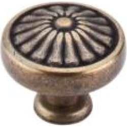 Top Knobs M1597 Normandy 1 1/4" Brass Mushroom Shaped Flower Cabinet Knob in German Bronze