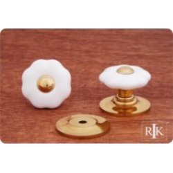 RK International CK-321 1 1/4" Flowery Porcelain Cabinet Knob with Brass Tip