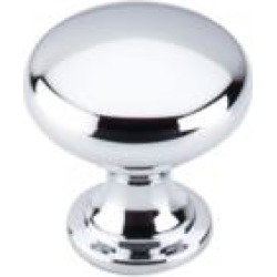 Top Knobs M411 Nouveau 1 1/4" Zinc Round Shaped Hollow Cabinet Knob in Polished Chrome