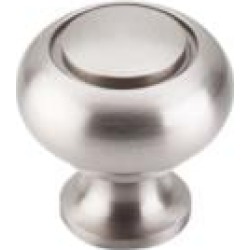 Top Knobs M1308 Asbury 1 1/4" Brass Mushroom Shaped Ring Cabinet Knob in Brushed Satin Nickel