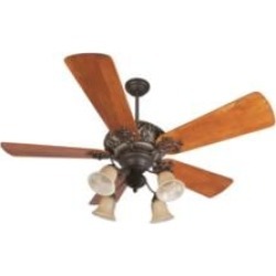 Craftmade K11150 Ophelia 5 Blades 54" Indoor Ceiling Fan with CFL Light Kit in Hand-Scraped Teak