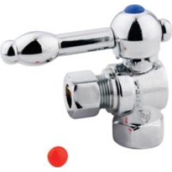 Kingston Brass CC33101KL Vintage 3/8" OD Compression Angle Shut-off Valve with Metal Lever Handle in Polished Chrome