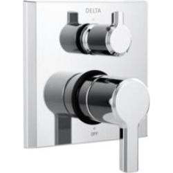 Delta T24899 Pivotal Monitor 7 1/8" Two Handle 14 Series Pressure Balance Mixing Valve Trim with Three Function Diverter