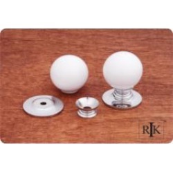 RK International CK-303 1 1/4" White Porcelain Chrome Cabinet Knob