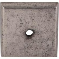Top Knobs M1450 Aspen 1 1/4" Cast Bronze Square Cabinet Knob Backplate in Silicon Bronze Light