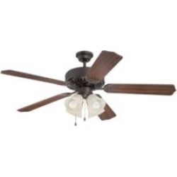 Craftmade K11109 Pro Builder 204 5 Blades 52" Indoor Ceiling Fan with Fluorescent Light Kit in Walnut