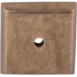 Top Knobs M1451 Aspen 1 1/4" Cast Bronze Square Cabinet Knob Backplate in Light Bronze