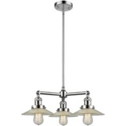 Innovations Lighting 207-G2 Halophane 21 5/8" Three Light Single Tier Clear Glass Chandelier with LED or Incandescent Bulb Optio