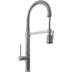 Whitehaus WHLX78557S Metrohaus Commercial Kitchen Faucet with Flexible Spout and Pull Down Spray Head