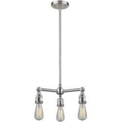 Innovations Lighting 207 Bare Bulb 15" Three Light Single Tier Chandelier with Incandescent Bulb Option