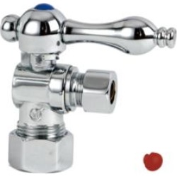 Kingston Brass CC5330 Vintage 3/8" OD Compression Angle Shut-off Valve with Metal Lever Handle