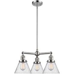 Innovations Lighting 207-G44 Large Cone 22" Three Light Single Tier Seedy Glass Chandelier with LED or Incandescent Bulb