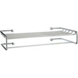 Smedbo DK1050 Sideline 20" Wall Mount Towel Rack with Rail in Polished Chrome