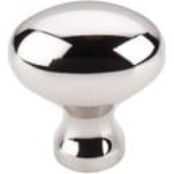 Top Knobs M1305 Asbury 1 1/4" Brass Oval Shaped Cabinet Knob in Polished Nickel