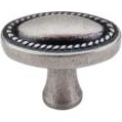 Top Knobs M401 Somerset II 1 1/4" Zinc Oval Shaped Rope Cabinet Knob in Pewter Antique