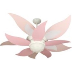 Craftmade K10368 Bloom 10 Blades 52" Indoor Ceiling Fan with Fluorescent Light Kit in Pink/White and Pink