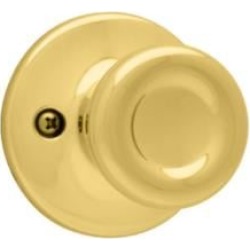 Kwikset CP488T-3 Clear Pack Tylo 2 5/8" Single Dummy Door Knob in Bright Brass