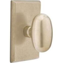 Emtek 7054 4 1/2" Pair of Dummy Door Knob with Sandcast Bronze Rectangular Rosette