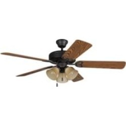 Craftmade BLD52ABZ5C3 Builder Deluxe 5 Blades 52" Indoor Ceiling Fan with Lighting Kit in Aged Bronze Brushed