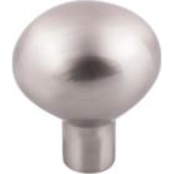 Top Knobs M2068 Aspen II 1 1/2" Cast Bronze Oval Shaped Large Egg Cabinet Knob in Brushed Satin Nickel