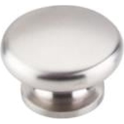 Top Knobs SS19 Stainless 1 1/2" Steel Mushroom Shaped Flat Round Cabinet Knob in Brushed Stainless Steel