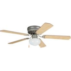 Craftmade CC52BP5C1 Celeste Deluxe 5 Blades 52" Indoor Hugger Ceiling Fan with Light Kit in Brushed Pewter