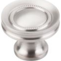 Top Knobs M292 Asbury 1 1/4" Brass Mushroom Shaped Button Faced Cabinet Knob in Brushed Satin Nickel