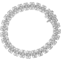 Sterling Silver 1.0ctw Round-cut Diamond 2-Row Heart Link Tennis Bracelet found on Bargain Bro from Jedora for USD $457.52