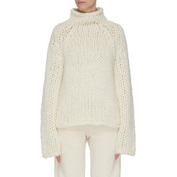 Chunky mock neck alpaca blend sweater