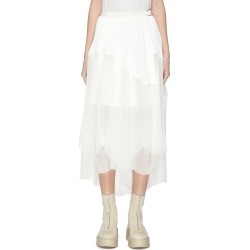 Wrap pleated chiffon hem skirt