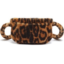 Leopard print lamb fur bum bag