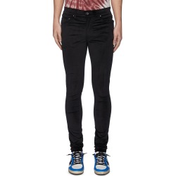 Velour skinny stack pants