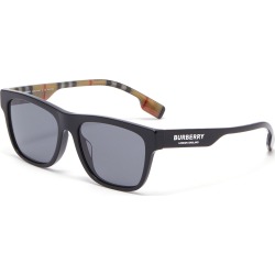 Check temple acetate square sunglasses