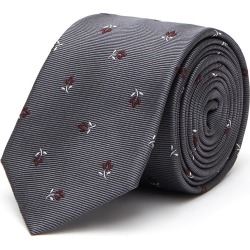FLORAL EMBROIDERED TWILL JACQUARD SILK TIE found on MODAPINS