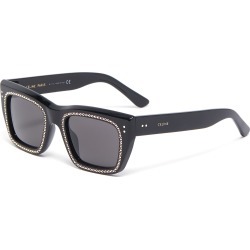 Strass rim acetate square sunglasses