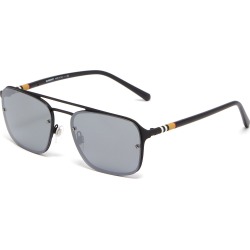 Acetate temple double bridge mirror metal square sunglasses