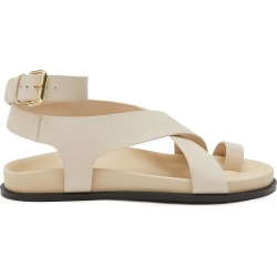 'JALEN' THICK STRAP TOE RING CRISS CROSS LEATHER SANDALS found on MODAPINS