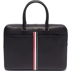 Stripe leather business bag