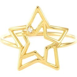 'Estrella' star diamond 9k yellow gold ring